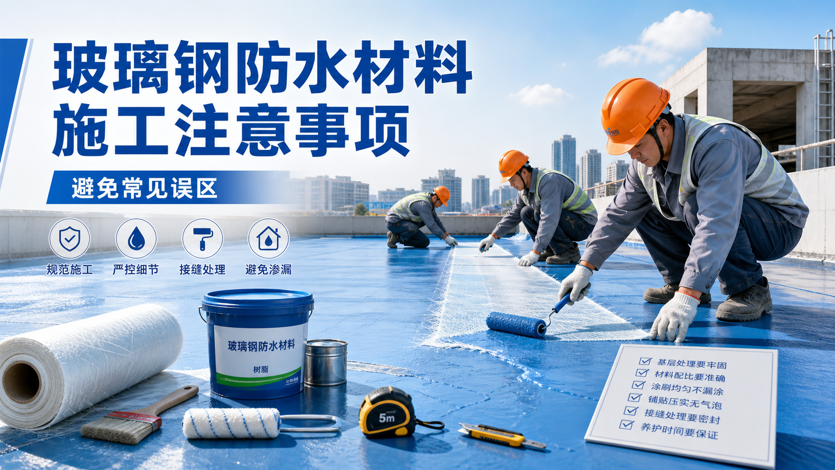 玻璃钢防水材料施工注意事项，避免常见误区 天门 版